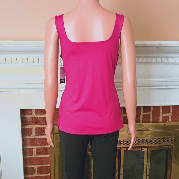 NEW Nine West Sculpt Tank Top XL Women's Pink Square Neck - Picture 3 of 9